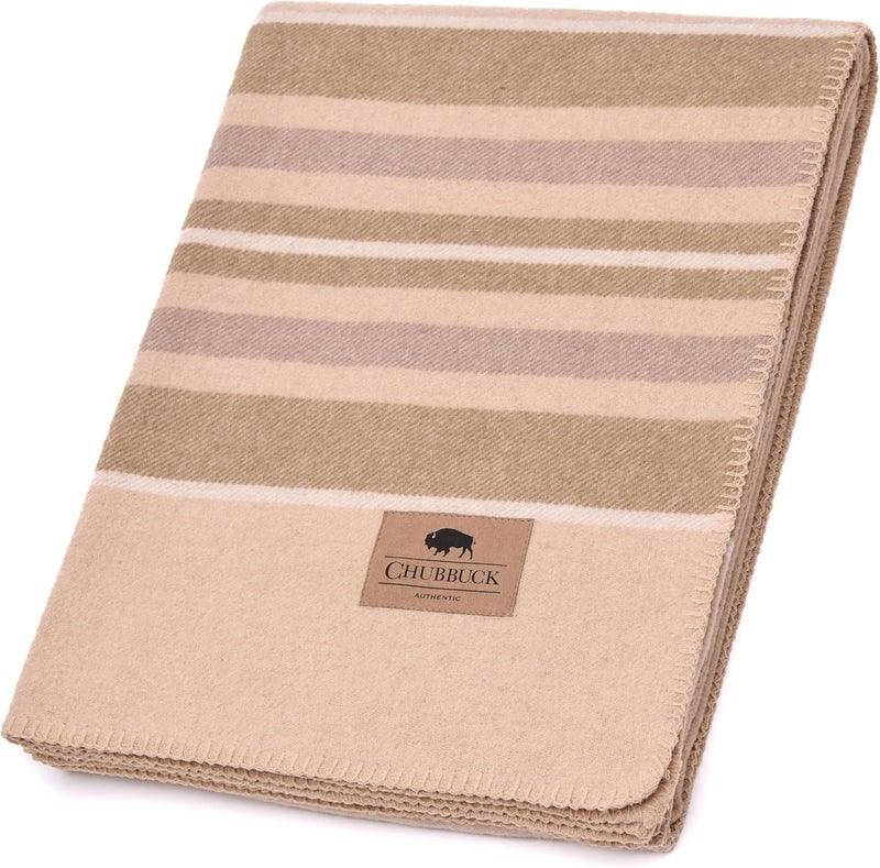 Chubbuck Authentic Chubbuck 100% Wool Blanket Camping (60" x 84") - Large Warm Blanket for Camping, Emergency, Outdoor Concerts and Home Use - Fire Retardant, Soft and Warm Blankets for Winter (Badlands) - Image 1